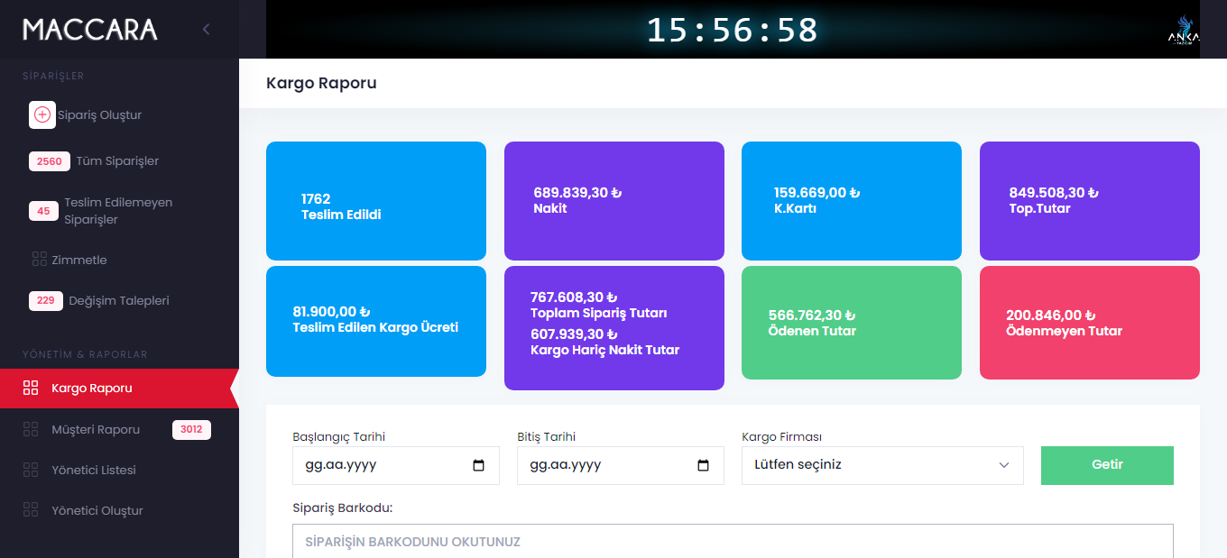 Sipariş Kargo Yönetim Sistemi